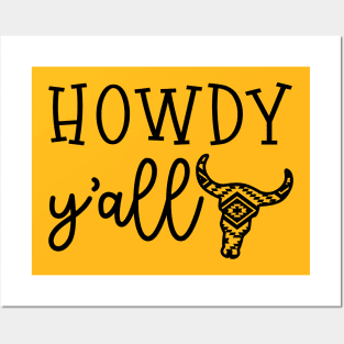 Howdy Y'all Southern Western Funny Posters and Art